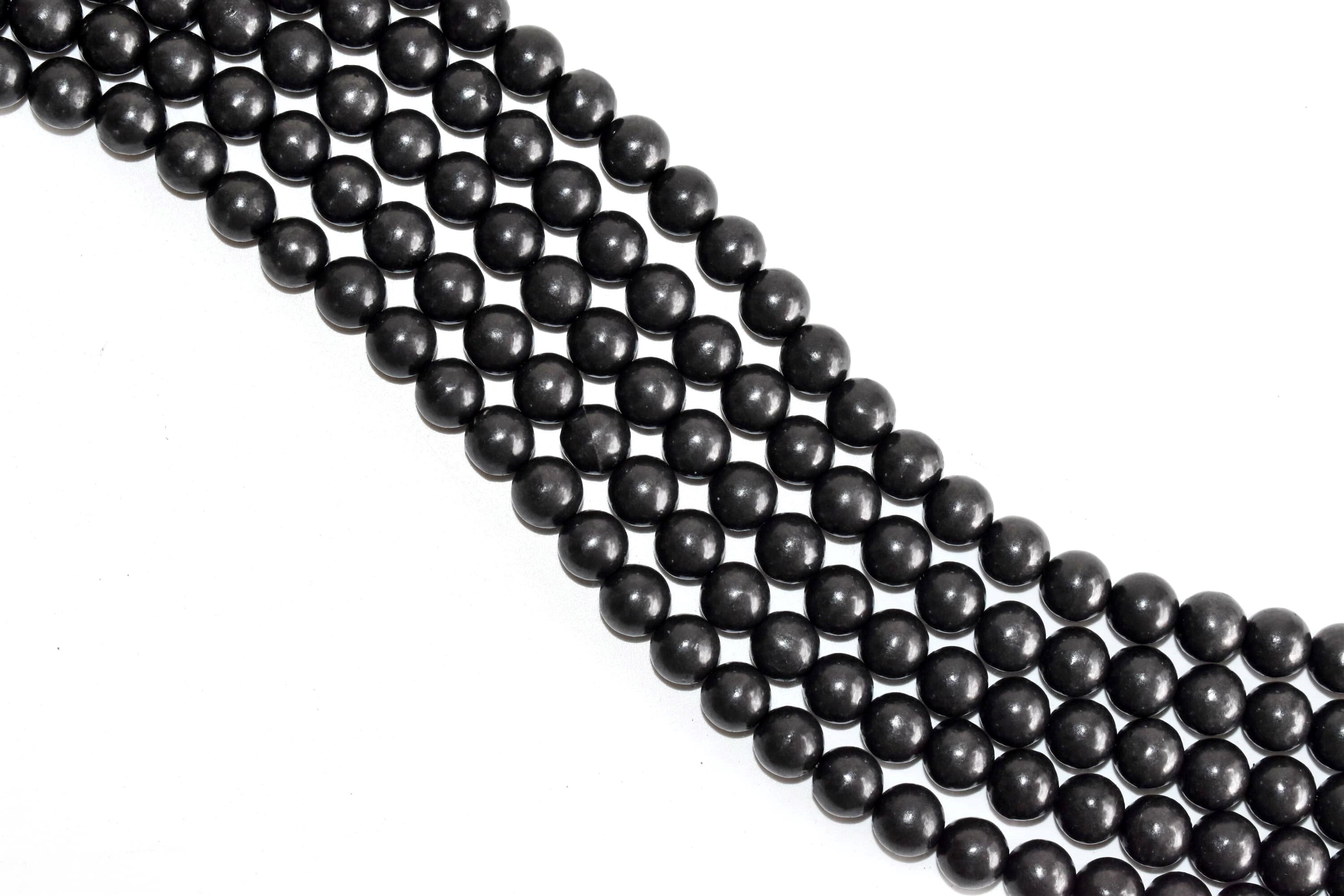 8mm Black Shungite Beads, Crystal Beads for Necklace Gemstone Beads Jewelry