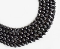 8mm Black Shungite Beads, Crystal Beads for Necklace Gemstone Beads Jewelry