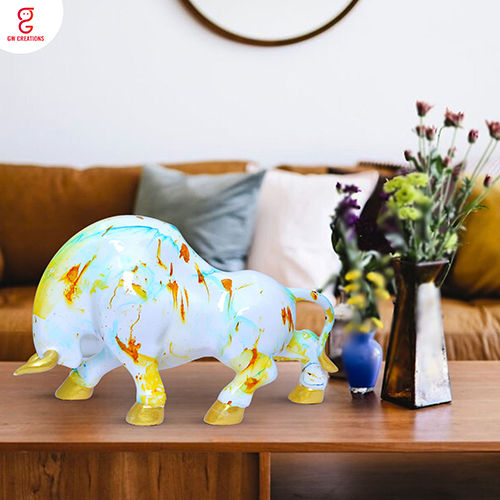 Bull Statue Multicolour Height: 5 Centimeter (Cm)