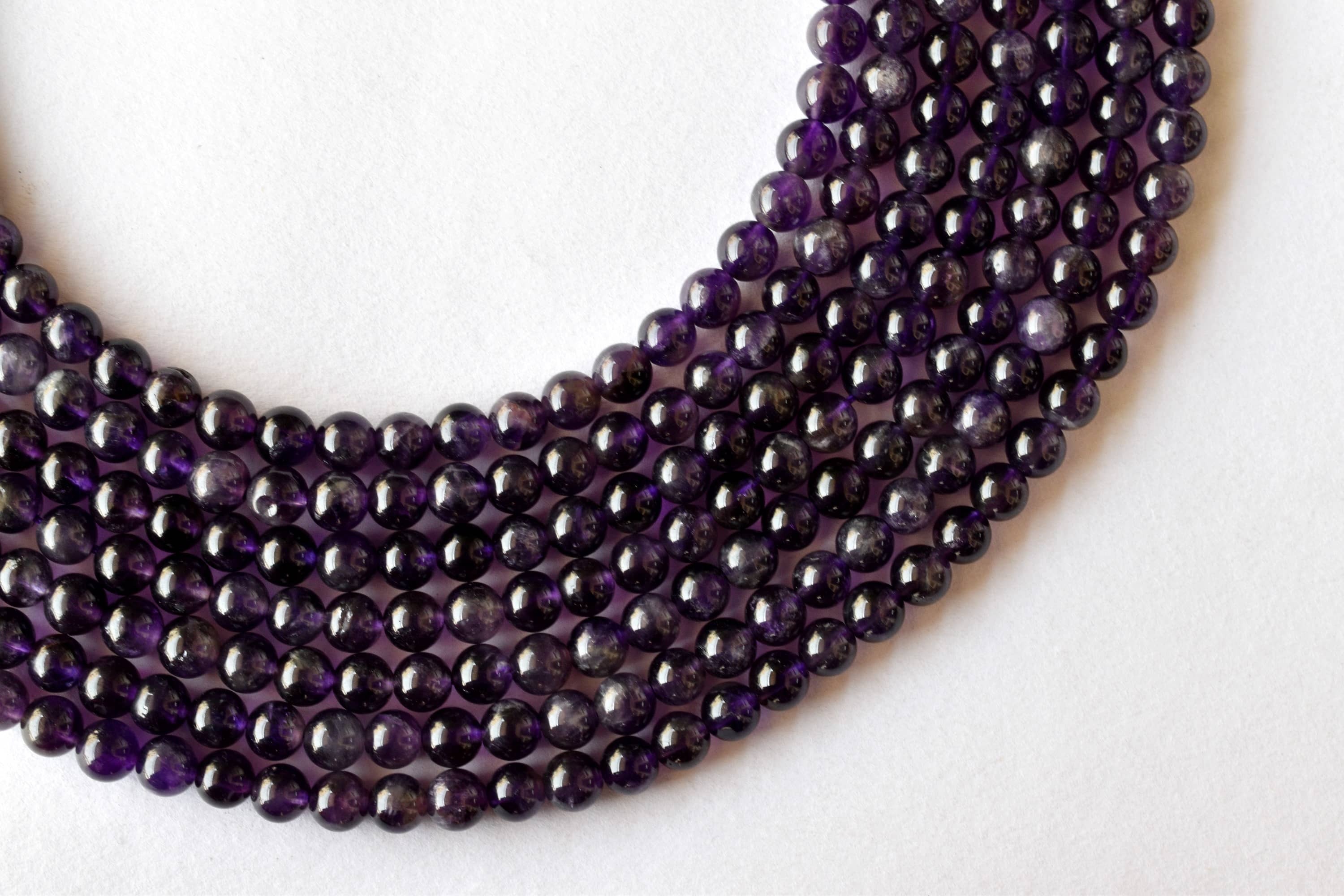 8mm Amethyst Beads, Gemstone Beads for Necklace, Crystal Beads Jewelry