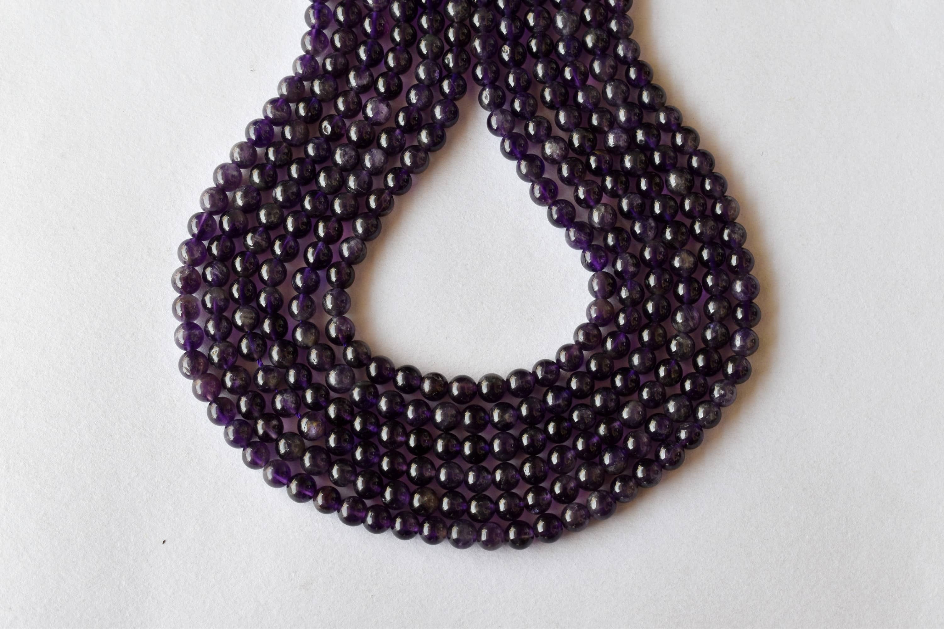 8mm Amethyst Beads, Gemstone Beads for Necklace, Crystal Beads Jewelry