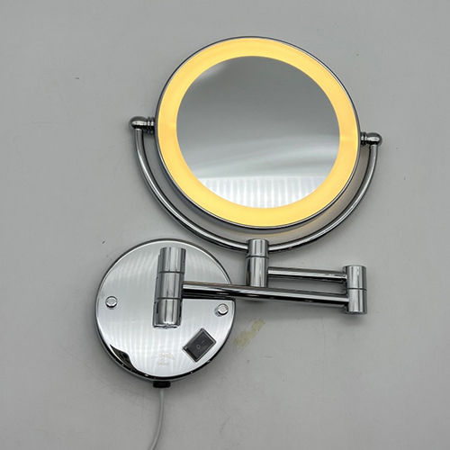 Silver Brass Wall Mounted Magnifying Mirror