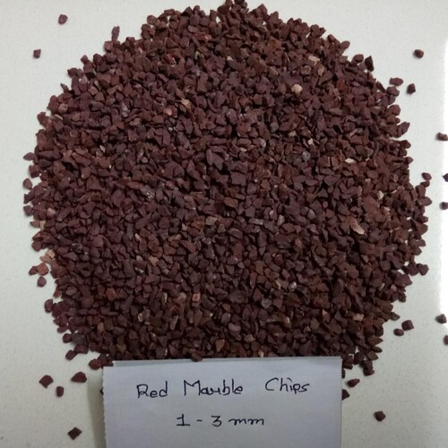 Cherry Red Natural Crushed Marble Chips For Terrazzo Flooring And Wall Cladding Construction Projects - Size: 3Mm To 6Mm