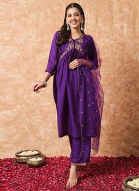 Palazzo Pants With Kurti - Color: Wine