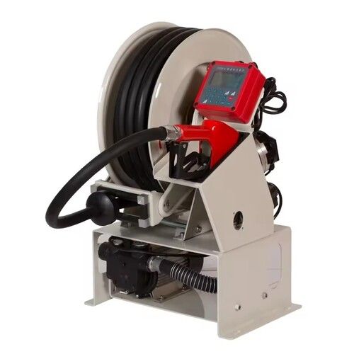 Auto Rewind Hose Reel/Fuel Diesel Hose Reel With Pump Preset Flow Meter