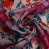 Madhav fashion Multicolor Polylinen Print fabric