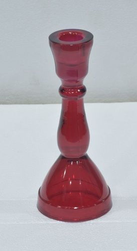 Red Glass Candle Holder