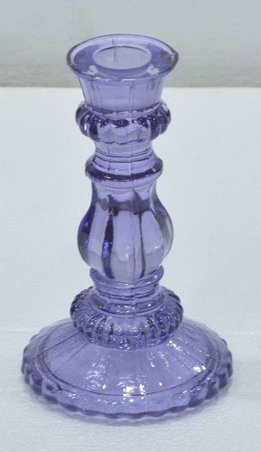 Violet Colour Glass Candle Holder