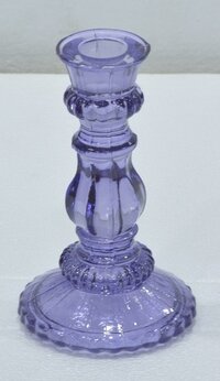 Violet Colour Glass Candle Holder - Design: Plain