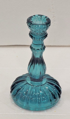 Turquoise Colour Glass Candle Holder
