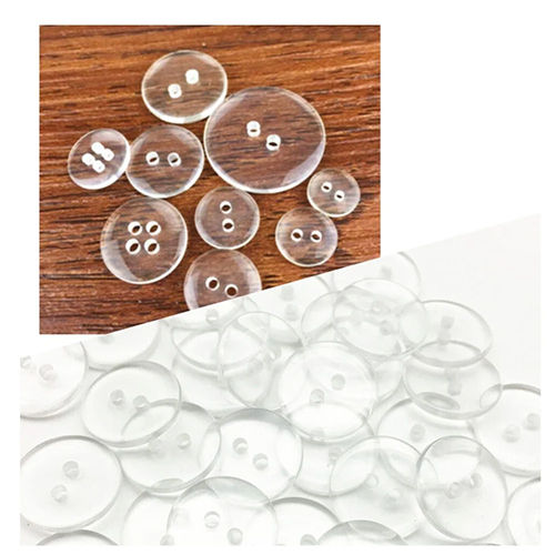 Plastic Transparent Shirt Button, Size Dimension 32 Line