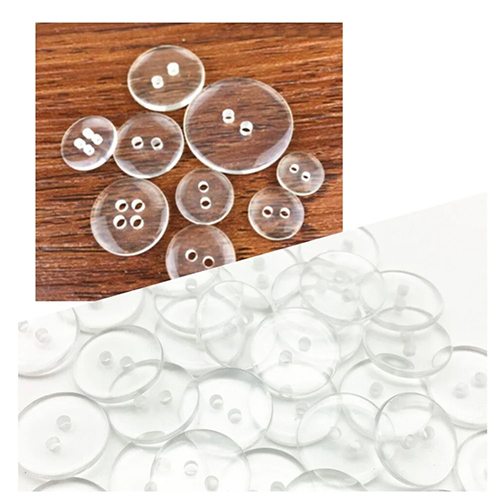 Plastic Transparent Shirt Button, Size Dimension 32 Line