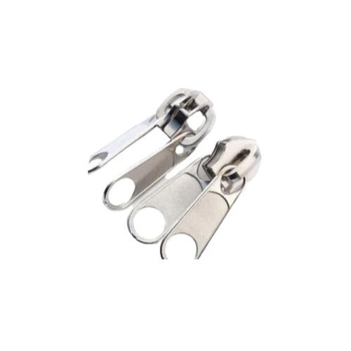 Silver Double Metal Zipper Slider, Size Dimension 7 mm