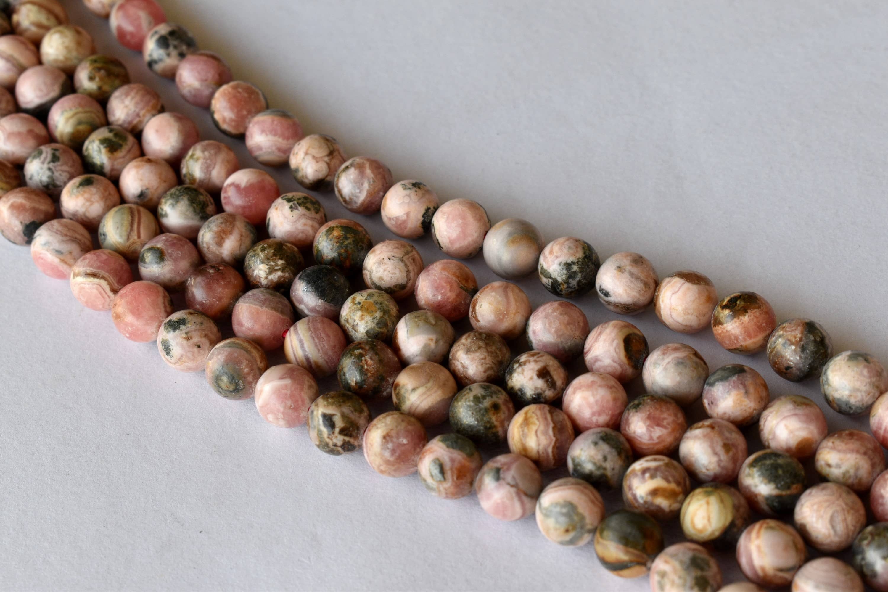 8mm Rhodochrosite Beads, Gemstone Beads for Necklace ,Crystal Beads Jewelry