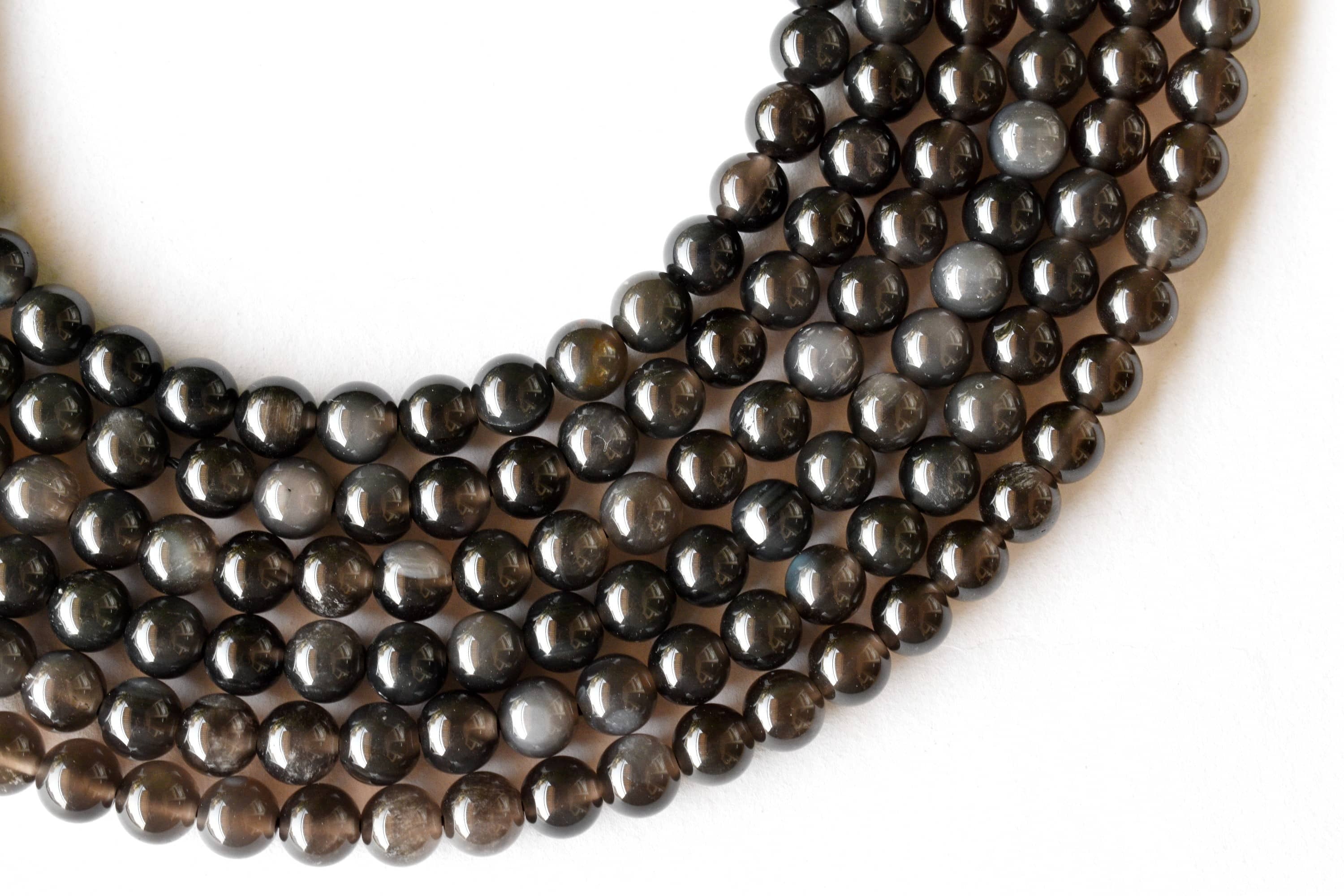 8mm Black Obsidian Beads, Crystal Beads for Necklace, Gemstone Beads ,Jewelry