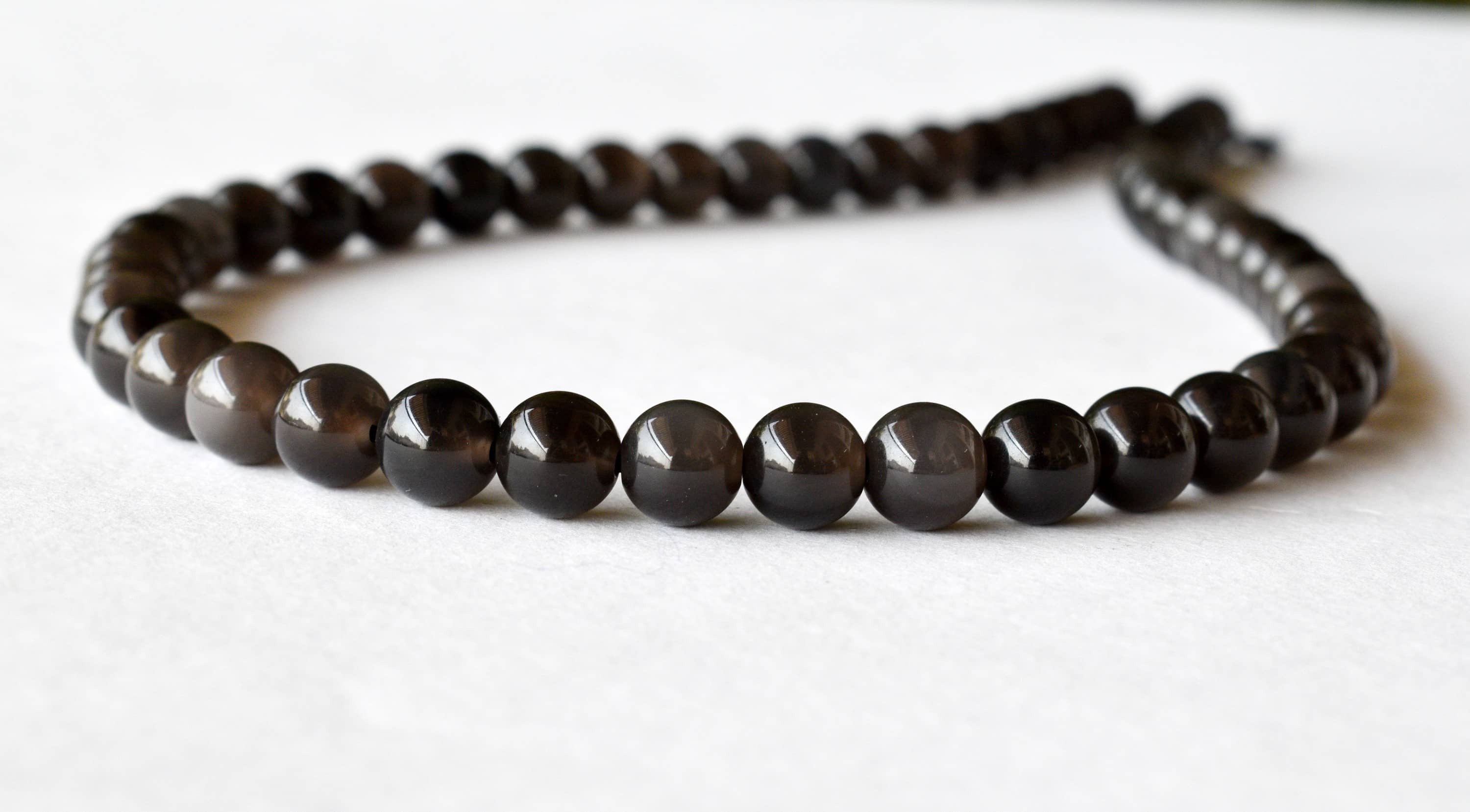 8mm Black Obsidian Beads, Crystal Beads for Necklace, Gemstone Beads ,Jewelry