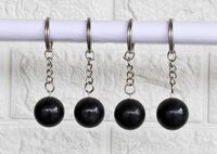 Black Tourmaline Key Chain, Gemstone Keychain Crystal Key Ring