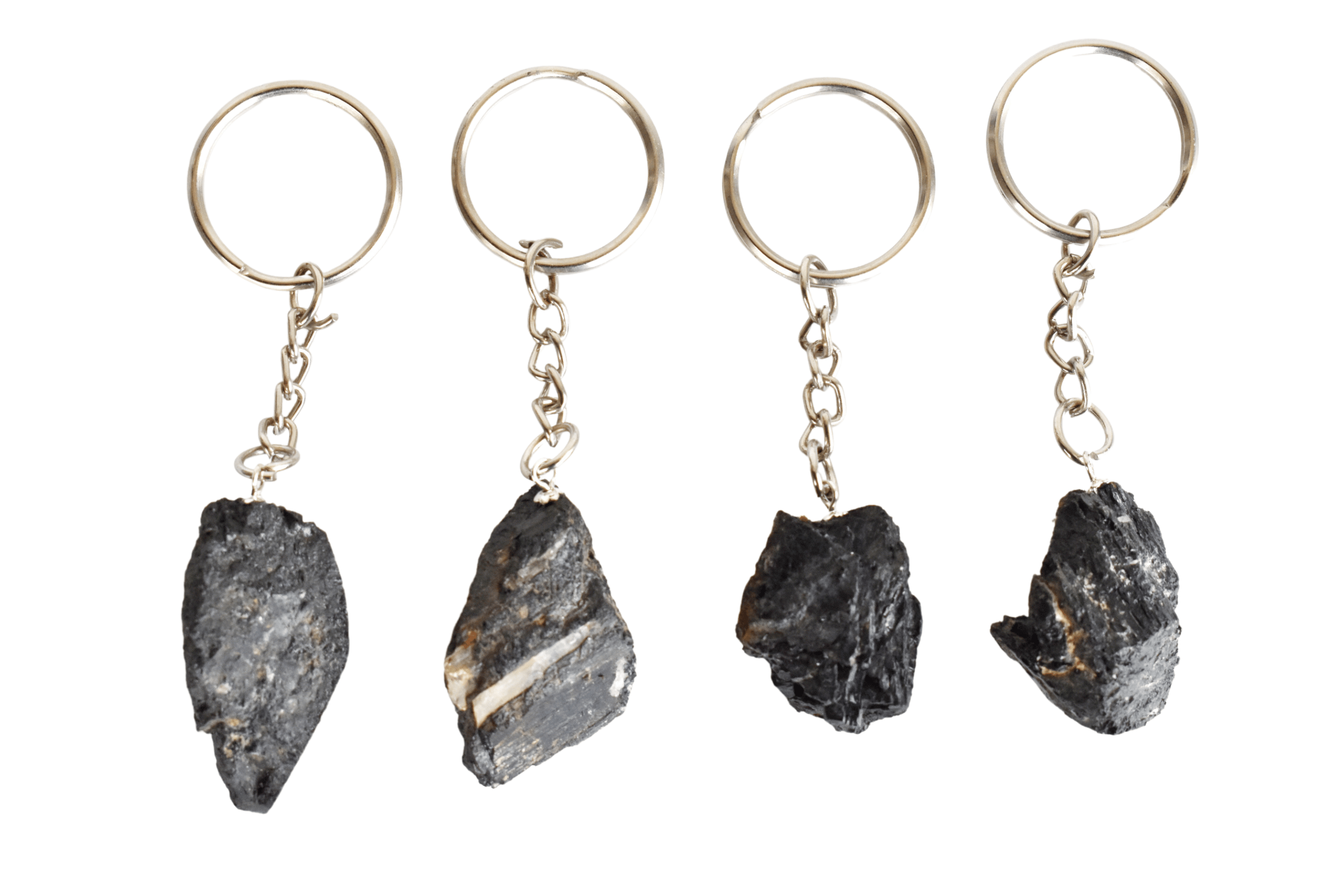 Black Tourmaline Key Chain, Gemstone Keychain Crystal Key Ring