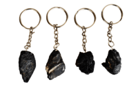 Black Tourmaline Key Chain, Gemstone Keychain Crystal Key Ring