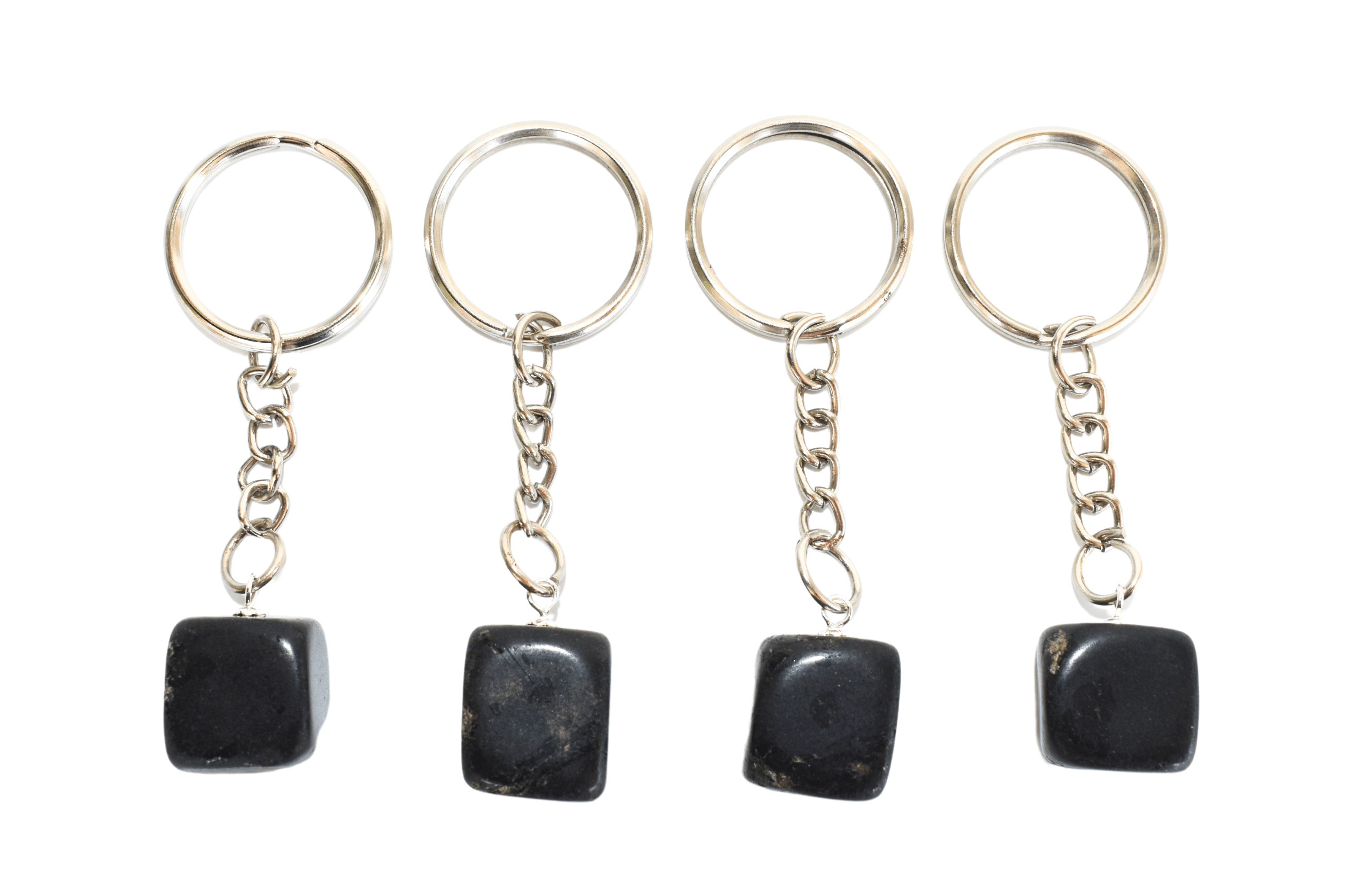 Black Tourmaline Key Chain, Gemstone Keychain Crystal Key Ring