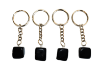 Black Tourmaline Key Chain, Gemstone Keychain Crystal Key Ring