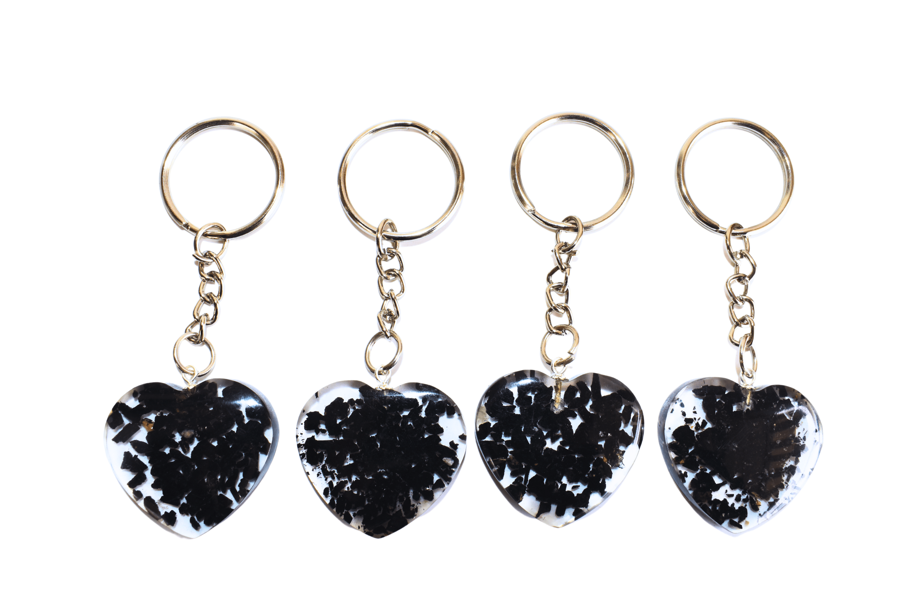 Black Tourmaline Key Chain, Gemstone Keychain Crystal Key Ring