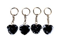 Black Tourmaline Key Chain, Gemstone Keychain Crystal Key Ring