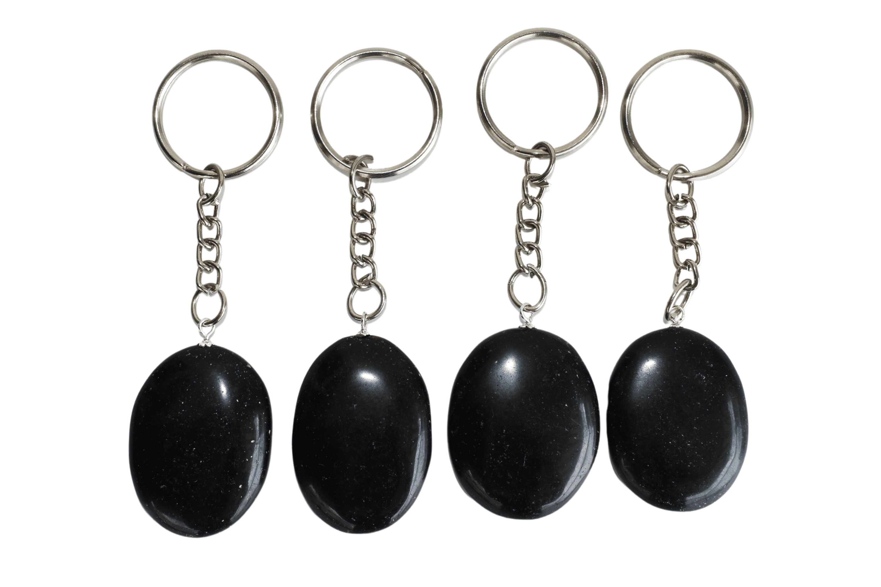 Black Tourmaline Key Chain, Gemstone Keychain Crystal Key Ring