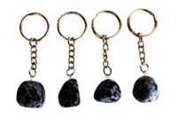 Snowflake Obsidian Key Chain, Gemstone Keychain Crystal Key Ring