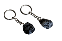 Snowflake Obsidian Key Chain, Gemstone Keychain Crystal Key Ring