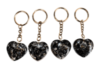 Snowflake Obsidian Key Chain, Gemstone Keychain Crystal Key Ring