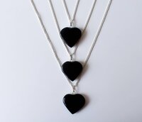 Black Tourmaline Heart Pendant Crystal Heart Shaped Necklaces