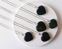 Bloodstone Crystal Heart Pendant, Genuine Heart Shaped Necklaces