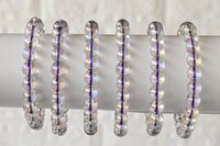 Aura Quartz Rainbow Moonstone Faceted Bracelet Crystal Beaded Bracelet