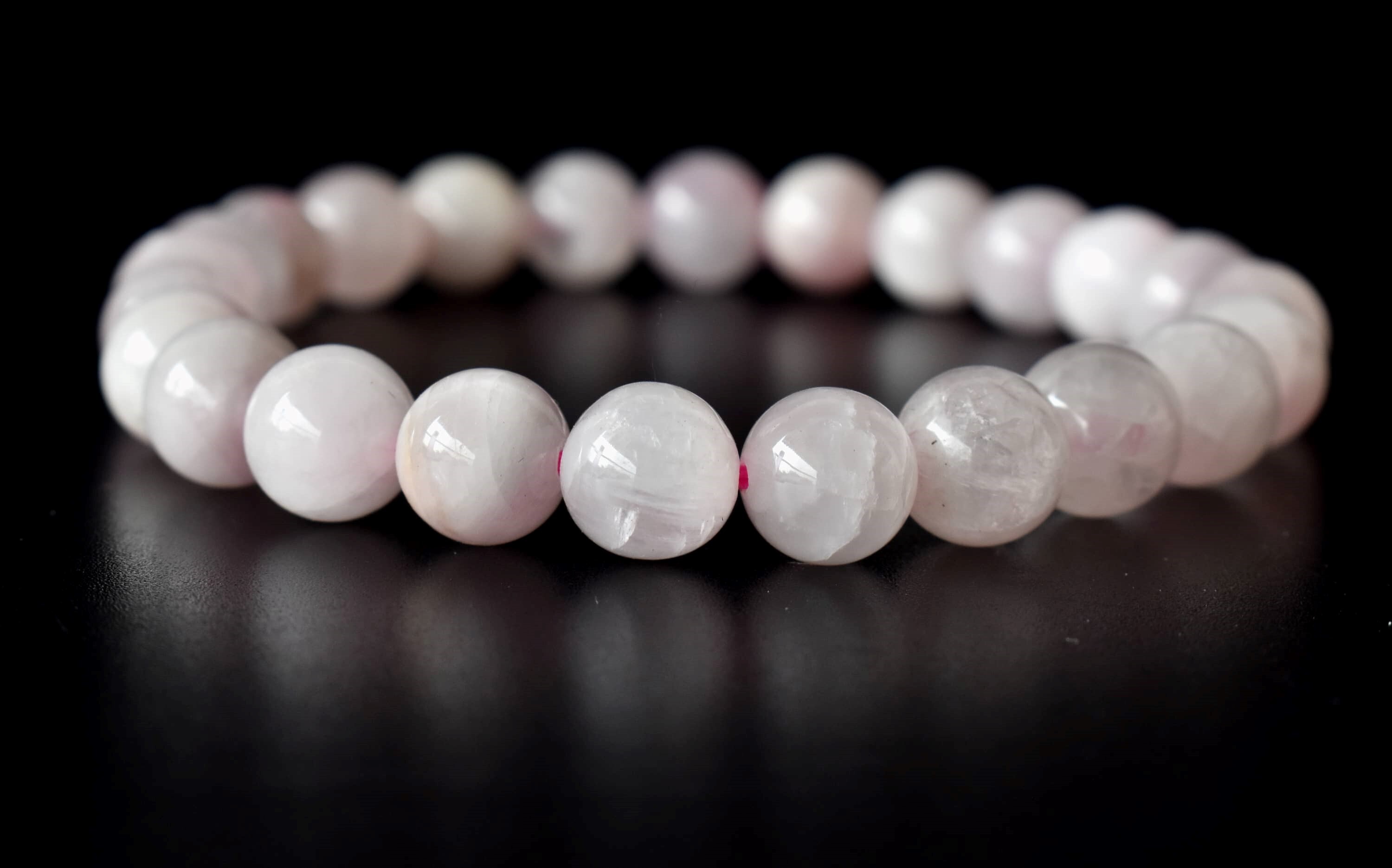 Kunzite Bracelet Crystal Beaded Bracelet