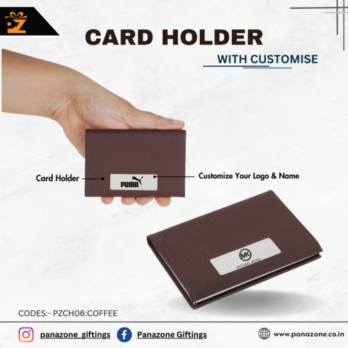 Brown Coffee Card Holder With Customise