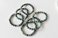 Moss Agate Crystal Bracelet, Beaded Gemstone Bracelet