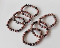 Rhodonite Crystal Bracelet, Beaded Gemstone Bracelet