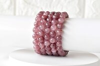 Pink Tourmaline Crystal Bracelet, Beaded Gemstone Bracelet