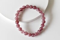 Pink Tourmaline Crystal Bracelet, Beaded Gemstone Bracelet