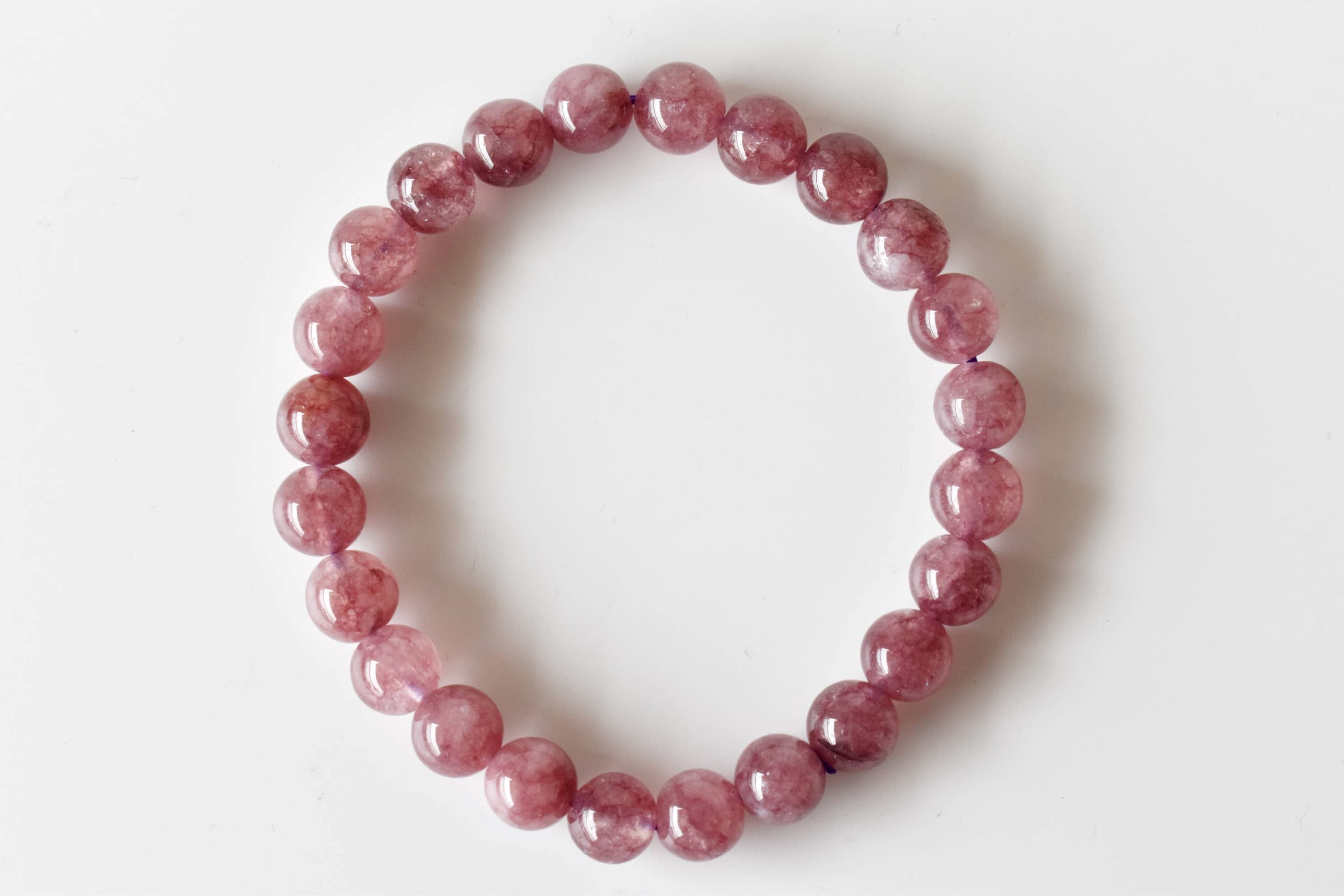 Pink Tourmaline Crystal Bracelet, Beaded Gemstone Bracelet