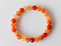 Carnelian Crystal Bracelet, Beaded Gemstone Bracelet