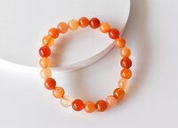 Carnelian Crystal Bracelet, Beaded Gemstone Bracelet