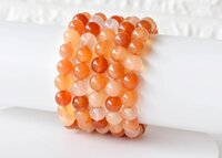 Carnelian Crystal Bracelet, Beaded Gemstone Bracelet