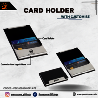 Black Long Plate Card Holder With Customise