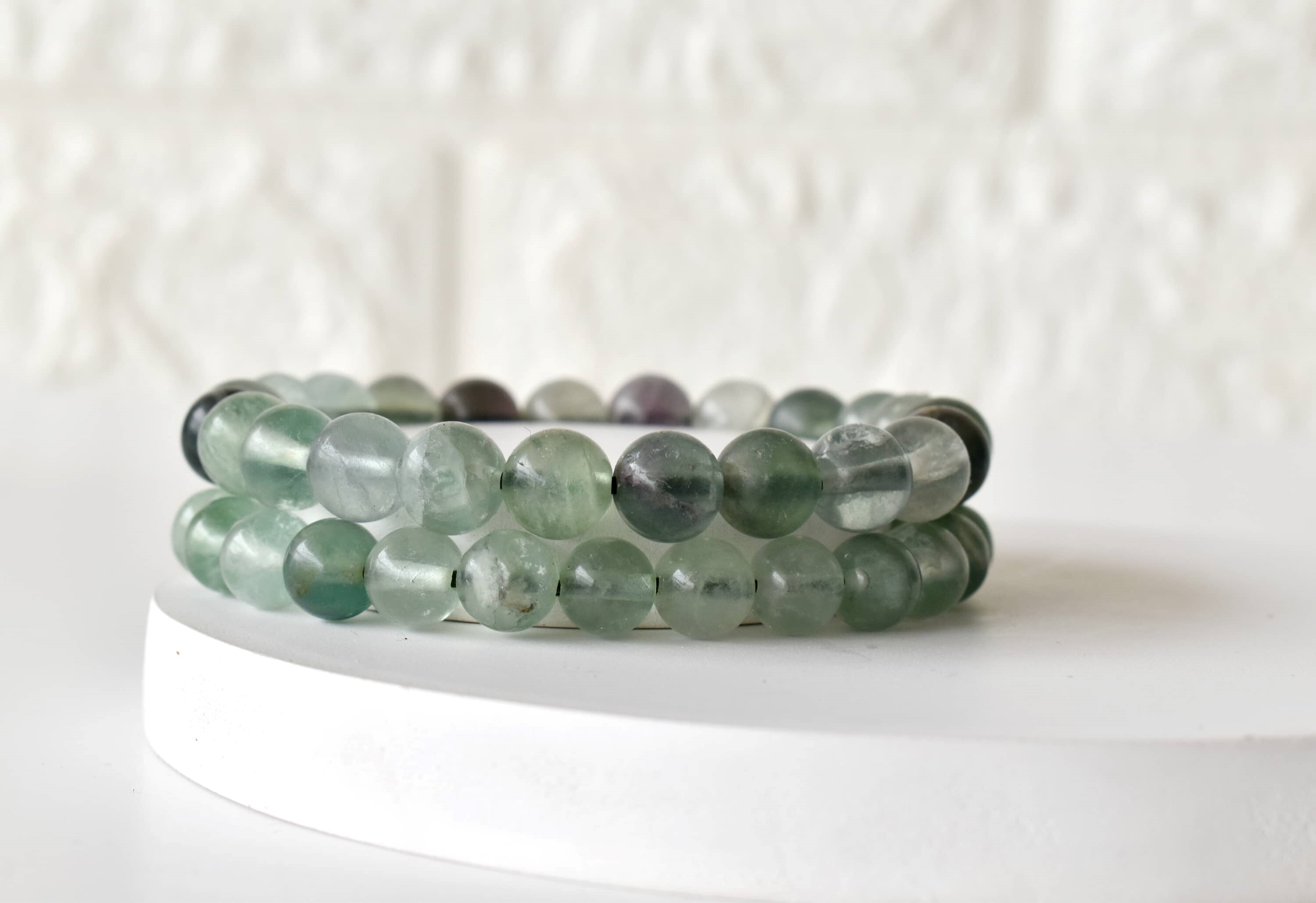 Green Fluorite Bracelet Crystal Beaded Bracelet