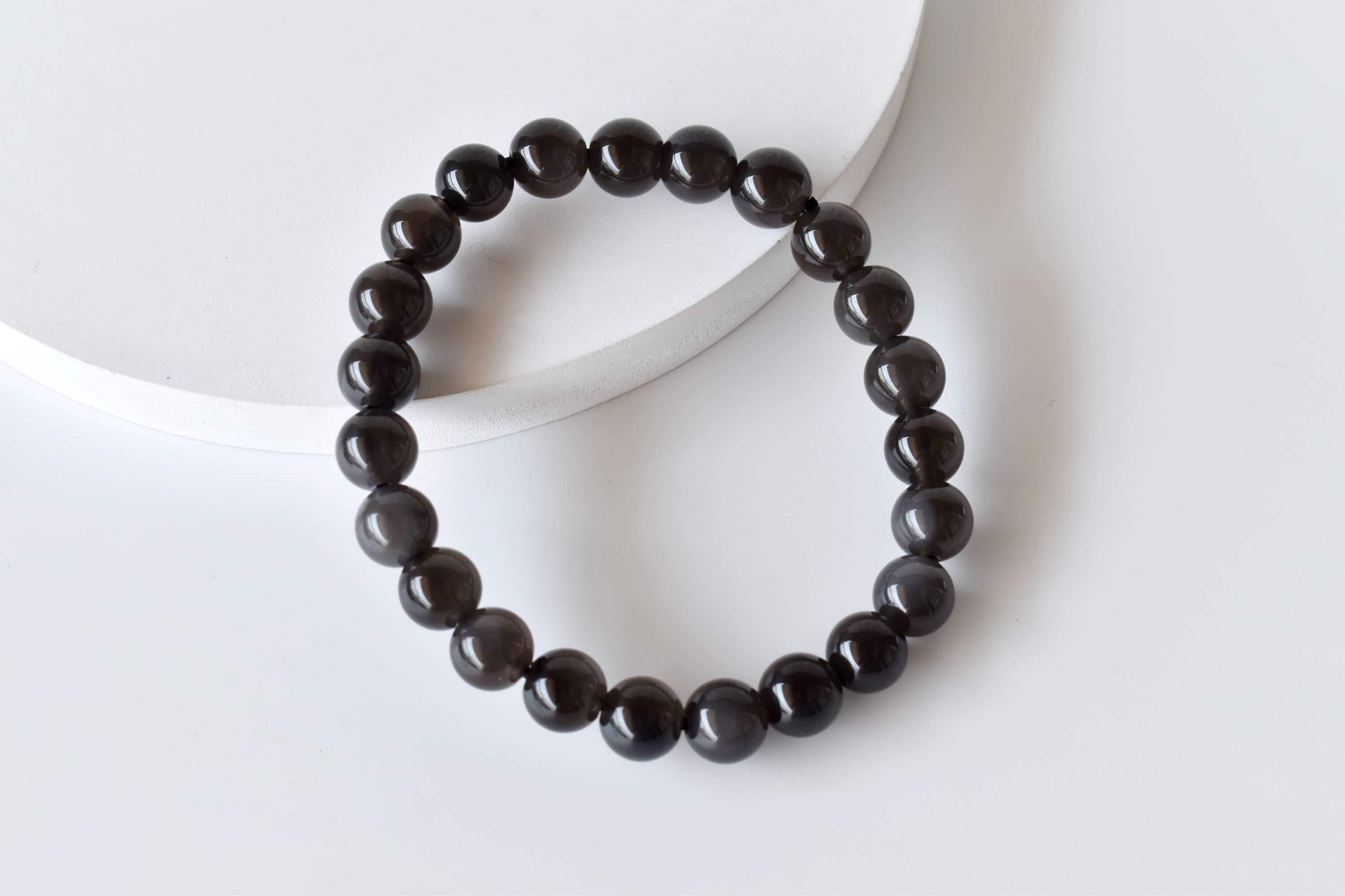 Black Obsidian Bracelet Crystal Beaded Bracelet