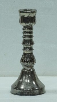 Aluminium Candle Holder Black Antique - Color: Silver