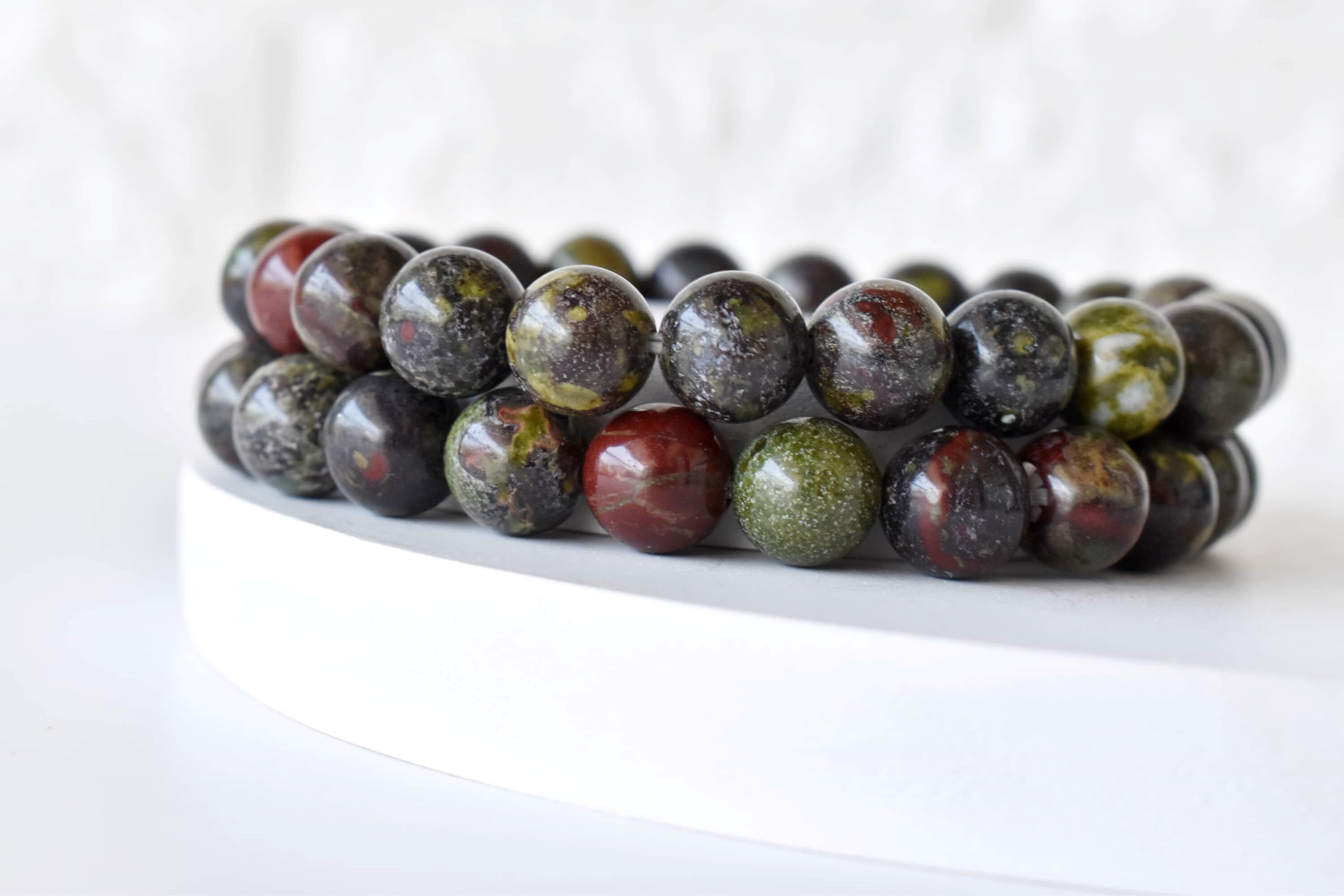 African Bloodstone Bracelet Crystal Beaded Bracelet