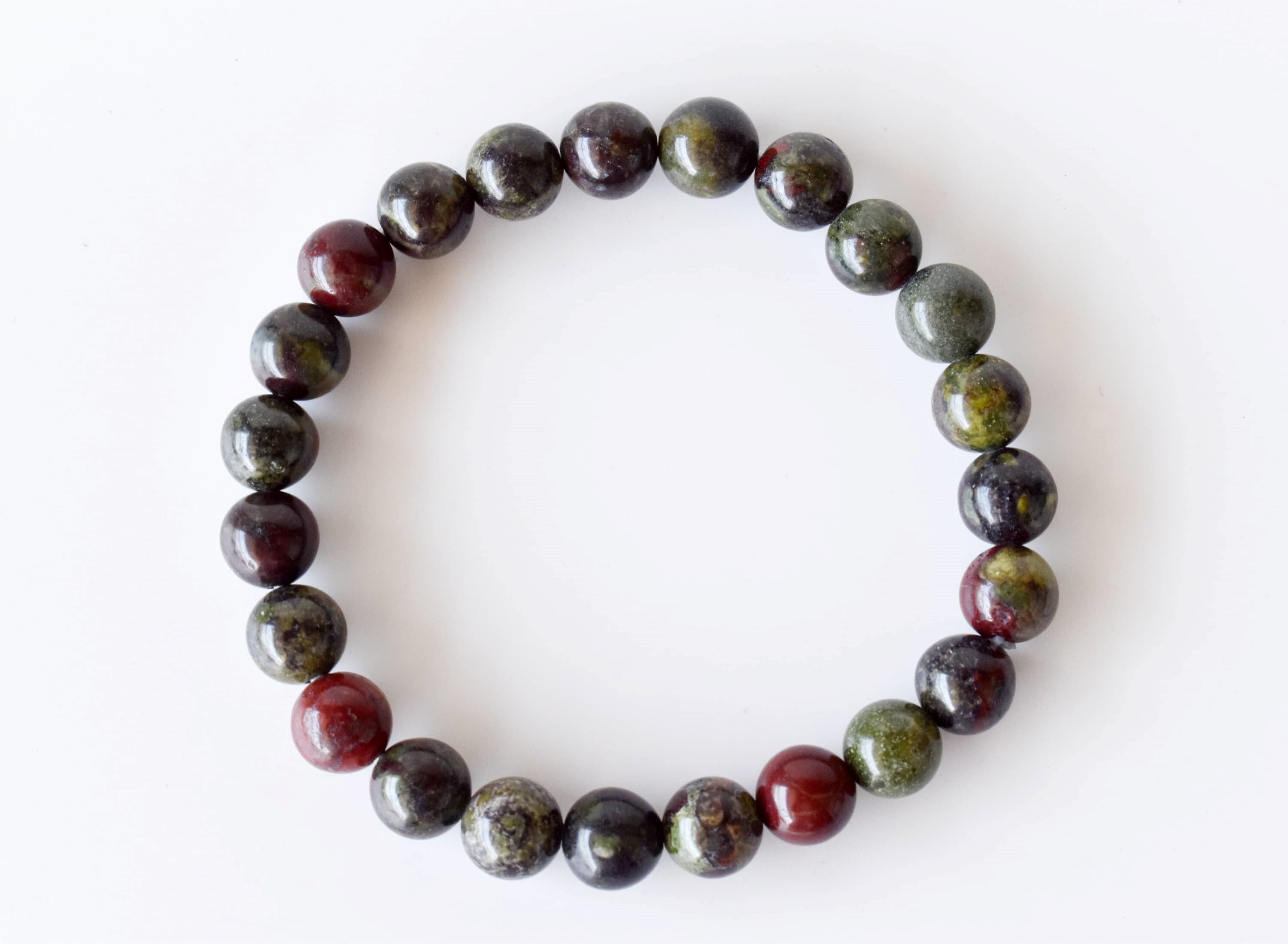 African Bloodstone Bracelet Crystal Beaded Bracelet